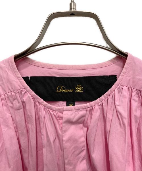 DRAWER（ドゥロワー）DRAWER (ドゥロワー) ギャザーノースリーブブラウス ピンク サイズ:36の古着・服飾アイテム