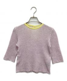 PHEENY（フィーニー）の古着「PHEENY "Check jacquard knit（フィーニー チェック ジャガード ニット）」｜ピンク