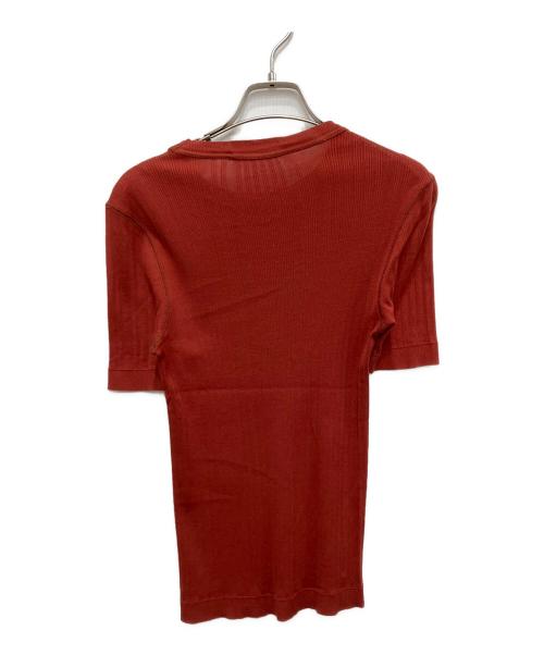DRAWER（ドゥロワー）DRAWER (ドゥロワー) コットン針抜きショートスリーブカットソー レッド サイズ:不明の古着・服飾アイテム