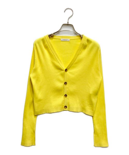 MACPHEE（マカフィー）MACPHEE (マカフィー) コットンリブ Vネックショートカーディガン イエロー サイズ:不明の古着・服飾アイテム