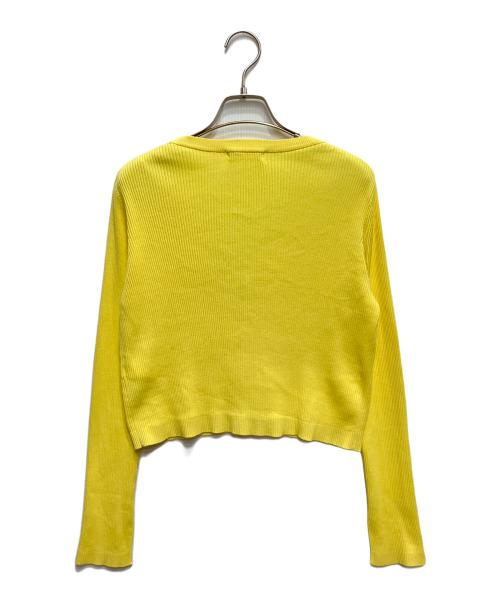 MACPHEE（マカフィー）MACPHEE (マカフィー) コットンリブ Vネックショートカーディガン イエロー サイズ:不明の古着・服飾アイテム