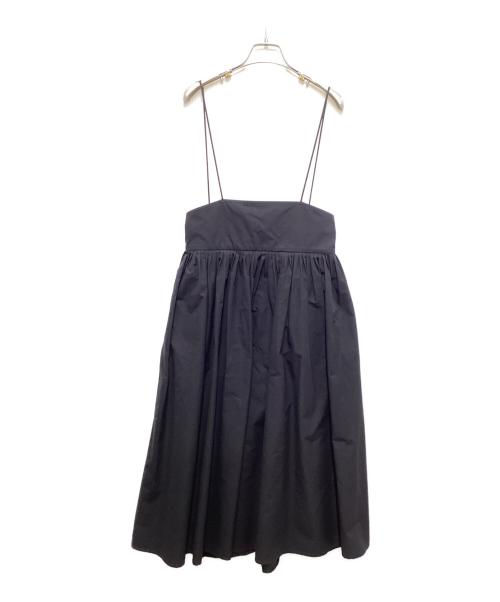 DRAWER（ドゥロワー）DRAWER (ドゥロワー) コットンタックサロペットスカート ブラック サイズ:SIZE　36の古着・服飾アイテム