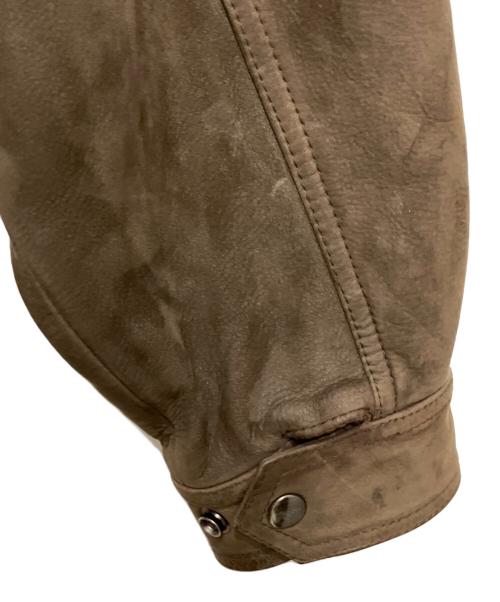 BARNEYS NEWYORK（バーニーズ・ニューヨーク）BARNEYS NEWYORK (バーニーズ・ニューヨーク) レザースイングトップ ブラウン サイズ:Sの古着・服飾アイテム