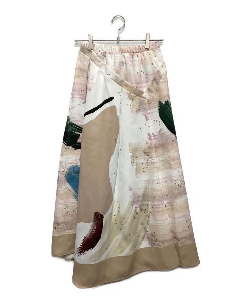 Ameri（アメリ）Ameri (アメリ) MARY PAINTING FLARE SKIRT（マリーペインティングフレアスカート） ピンク サイズ:Mの古着・服飾アイテム