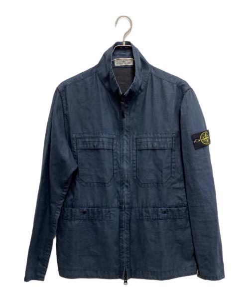 STONE ISLAND（ストーンアイランド）STONE ISLAND (ストーンアイランド) リネンサファリジャケット ネイビー サイズ:Mの古着・服飾アイテム