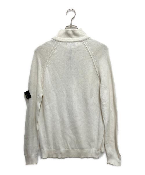 STONE ISLAND（ストーンアイランド）STONE ISLAND (ストーンアイランド) コットンハーフボタンニット ホワイト サイズ:XLの古着・服飾アイテム