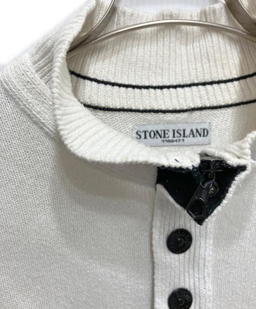 STONE ISLAND（ストーンアイランド）STONE ISLAND (ストーンアイランド) コットンハーフボタンニット ホワイト サイズ:XLの古着・服飾アイテム