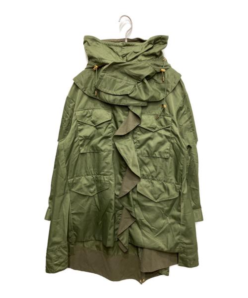 MUVEIL（ミュベール）MUVEIL (ミュベール) ミリタリーコート グリーン サイズ:Sの古着・服飾アイテム