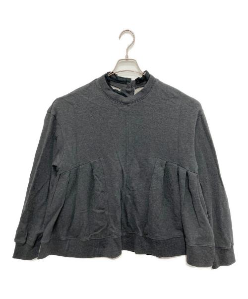 MUVEIL（ミュベール）MUVEIL (ミュベール) Lace & Cotton Sweatshirt グレー サイズ:40の古着・服飾アイテム