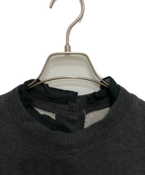 MUVEIL（ミュベール）MUVEIL (ミュベール) Lace & Cotton Sweatshirt グレー サイズ:40の古着・服飾アイテム