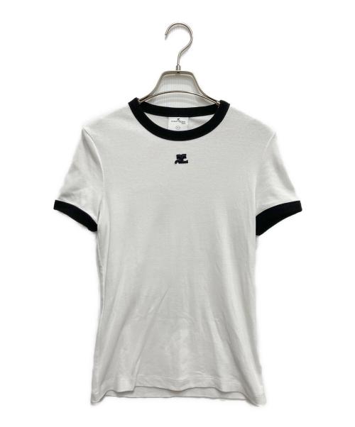 courreges（クレージュ）courreges (クレージュ) ロゴリンガーTシャツ ホワイト サイズ:2の古着・服飾アイテム