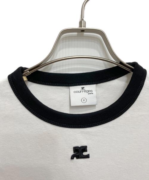 courreges（クレージュ）courreges (クレージュ) ロゴリンガーTシャツ ホワイト サイズ:2の古着・服飾アイテム