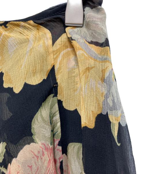 LAUREN RALPH LAUREN（ローレン ラルフ ローレン）LAUREN RALPH LAUREN (ローレン ラルフ ローレン) シルクフローラルスカート ブラック サイズ:4Pの古着・服飾アイテム