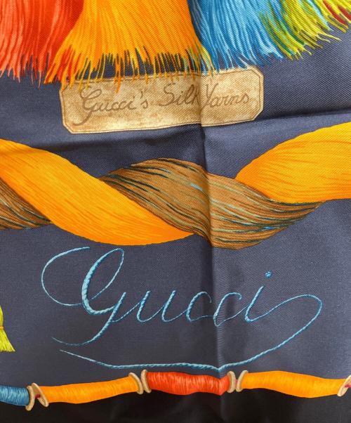 GUCCI（グッチ）GUCCI (グッチ) ロープ柄スカーフ ブラックの古着・服飾アイテム