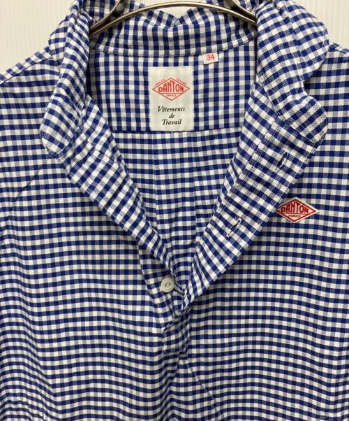 DANTON（ダントン）DANTON (ダントン) オックスフォード半袖ギンガムシャツ ブルー サイズ:34の古着・服飾アイテム