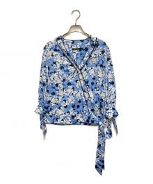LAUREN RALPH LAUREN（ローレンラルフローレン）の古着「花柄カシュクールブラウス」｜ブルー