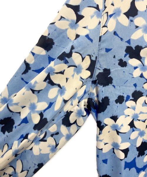 LAUREN RALPH LAUREN（ローレンラルフローレン）LAUREN RALPH LAUREN (ローレンラルフローレン) 花柄カシュクールブラウス ブルー サイズ:XSの古着・服飾アイテム