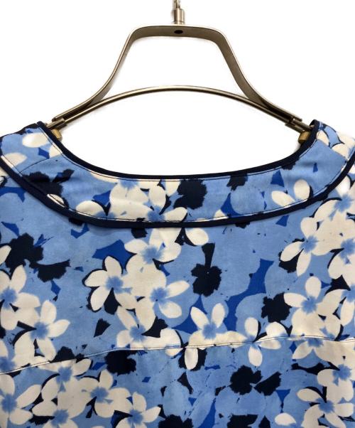 LAUREN RALPH LAUREN（ローレンラルフローレン）LAUREN RALPH LAUREN (ローレンラルフローレン) 花柄カシュクールブラウス ブルー サイズ:XSの古着・服飾アイテム