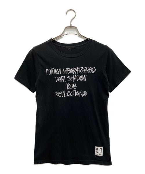 stussy（ステューシー）stussy (ステューシー) FUTURA LABORATORIES (フューチュラ ラボラトリーズ) 刺繍Tシャツ ブラック サイズ:Sの古着・服飾アイテム