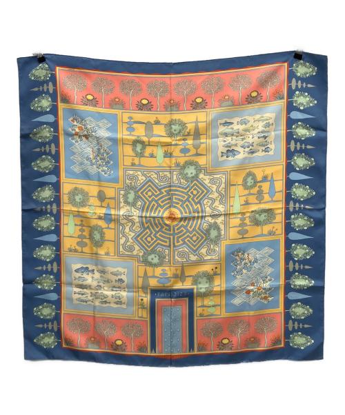 HERMES（エルメス）HERMES (エルメス) カレ90シルクスカーフ ブルー サイズ:90×90の古着・服飾アイテム