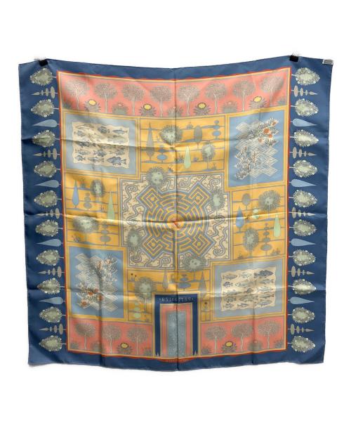 HERMES（エルメス）HERMES (エルメス) カレ90シルクスカーフ ブルー サイズ:90×90の古着・服飾アイテム
