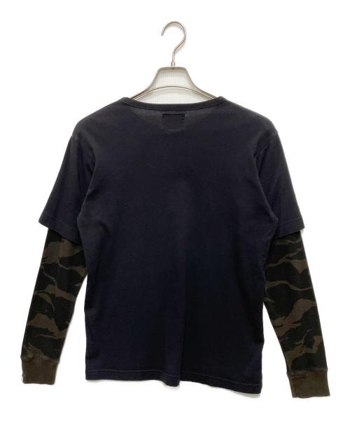 stussy（ステューシー）stussy (ステューシー) カモフラレイヤードカットソー ブラック サイズ:Sの古着・服飾アイテム