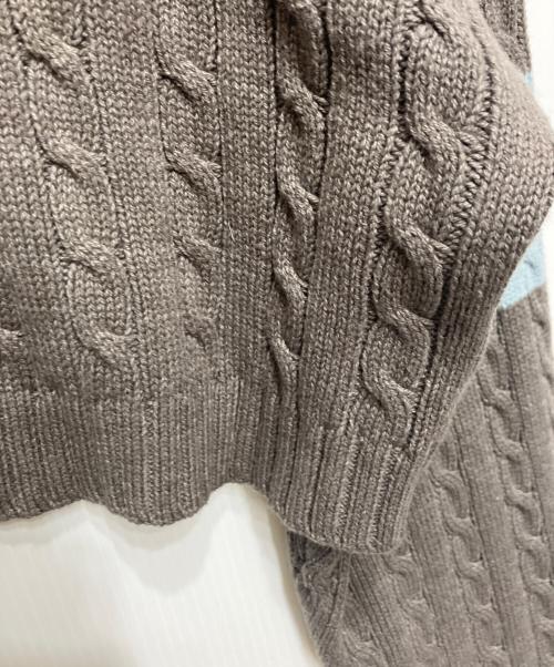 darich（ダーリッチ）darich (ダーリッチ) カレッジワッペンショートニットトップス カーキ サイズ:freeの古着・服飾アイテム