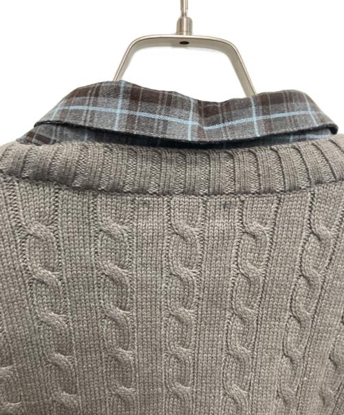 darich（ダーリッチ）darich (ダーリッチ) カレッジワッペンショートニットトップス カーキ サイズ:freeの古着・服飾アイテム
