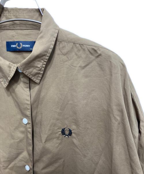 FRED PERRY（フレッドペリー）FRED PERRY (フレッドペリー) シャツワンピース ブラウン サイズ:UK 8の古着・服飾アイテム