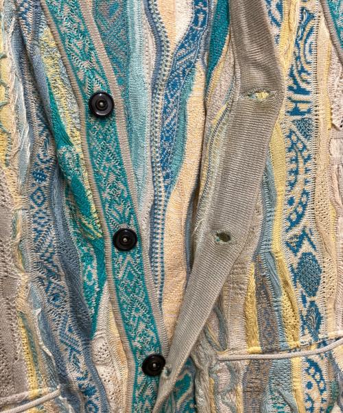 Coogi（クージー）Coogi (クージー) 3Dニットベスト グリーン×イエロー サイズ:Sの古着・服飾アイテム