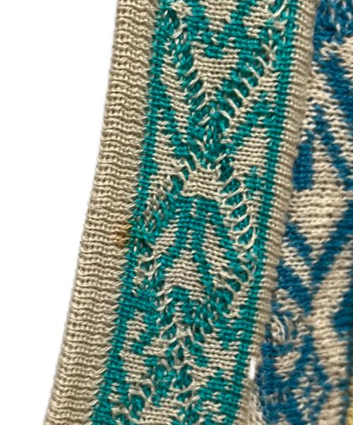 Coogi（クージー）Coogi (クージー) 3Dニットベスト グリーン×イエロー サイズ:Sの古着・服飾アイテム