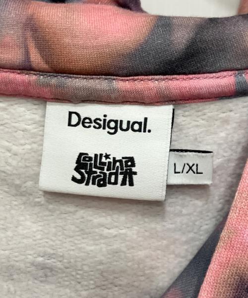 Desigual（デシグアル）Desigual (デシグアル) グラフィックパーカー ピンク サイズ:Lの古着・服飾アイテム