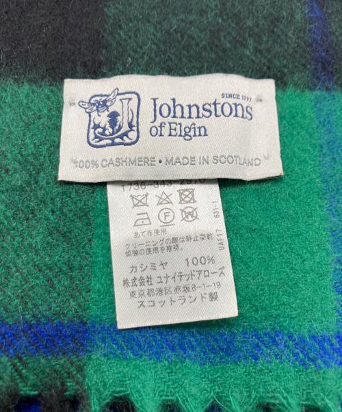 JOHNSTONS OF ELGIN（ジョンストンズ オブ エルガン）JOHNSTONS OF ELGIN (ジョンストンズ オブ エルガン) カシミヤストール ブルー×グリーンの古着・服飾アイテム