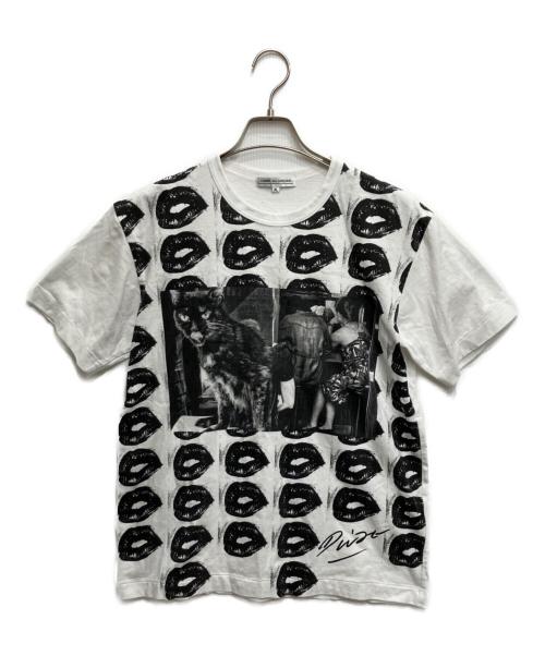 COMME des GARCONS（コムデギャルソン）COMME des GARCONS (コムデギャルソン) リッププリントTシャツ ホワイト サイズ:XLの古着・服飾アイテム
