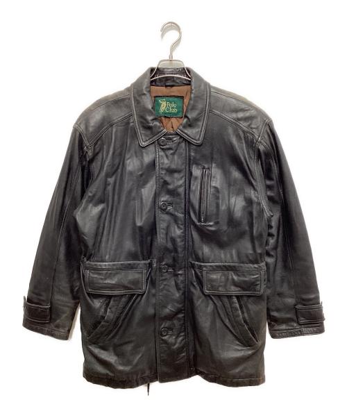 POLO CLUB（ポロクラブ）POLO CLUB (ポロクラブ) レザーコート ブラック サイズ:Mの古着・服飾アイテム