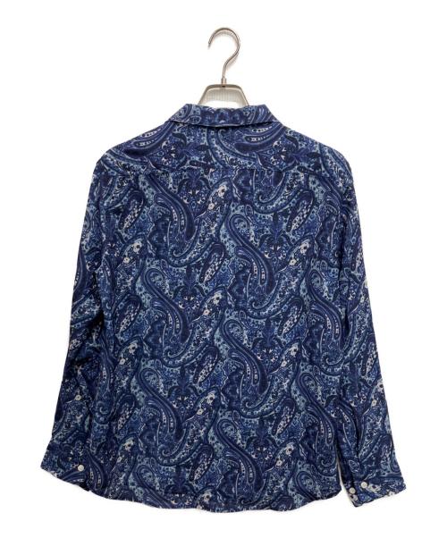 CALEE（キャリー）CALEE (キャリー) ペイズリーオープンカラーシャツ ブルー サイズ:Ｌの古着・服飾アイテム