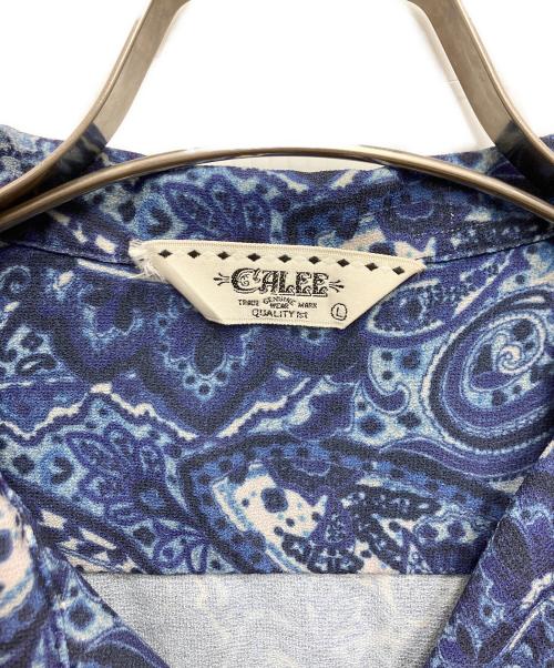 CALEE（キャリー）CALEE (キャリー) ペイズリーオープンカラーシャツ ブルー サイズ:Ｌの古着・服飾アイテム