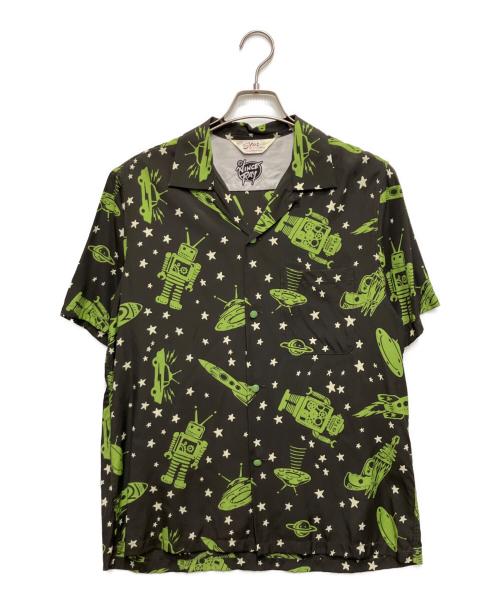 Star OF HOLLYWOOD（スターオブハリウッド）Star OF HOLLYWOOD (スターオブハリウッド) アロハシャツ ブラック サイズ:Mの古着・服飾アイテム