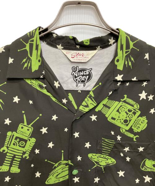 Star OF HOLLYWOOD（スターオブハリウッド）Star OF HOLLYWOOD (スターオブハリウッド) アロハシャツ ブラック サイズ:Mの古着・服飾アイテム