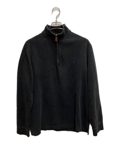 POLO RALPH LAUREN（ポロ・ラルフローレン）POLO RALPH LAUREN (ポロ・ラルフローレン) ハーフジップスウェット ブラック サイズ:Ｌの古着・服飾アイテム