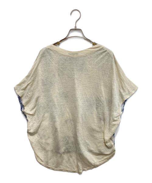 pas de calais（パドカレ）pas de calais (パドカレ) 絞り染めリネンブラウス ベージュ サイズ:36の古着・服飾アイテム
