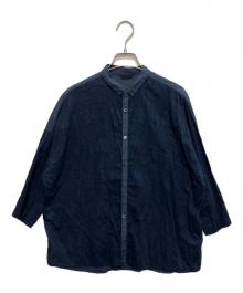 pas de calais（パドカレ）の古着「製品染め刺繍シャツ」｜ネイビー