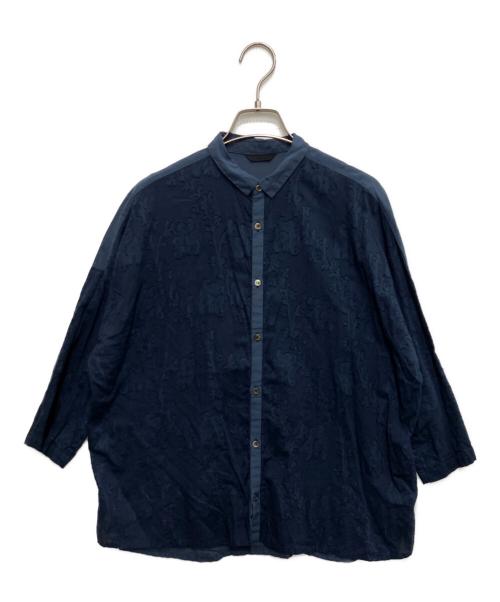 pas de calais（パドカレ）pas de calais (パドカレ) 製品染め刺繍シャツ ネイビー サイズ:38の古着・服飾アイテム