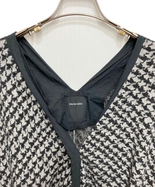 pas de calais（パドカレ）pas de calais (パドカレ) 千鳥柄ポンチョ ブラック サイズ:36の古着・服飾アイテム