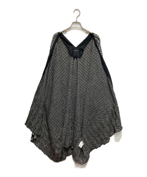 pas de calais（パドカレ）pas de calais (パドカレ) 千鳥柄ポンチョ ブラック サイズ:36の古着・服飾アイテム
