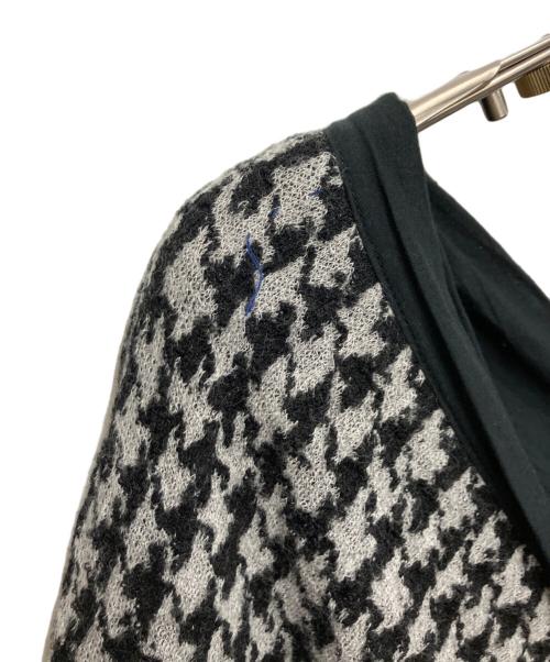pas de calais（パドカレ）pas de calais (パドカレ) 千鳥柄ポンチョ ブラック サイズ:36の古着・服飾アイテム