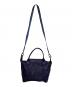 中古・古着 LONGCHAMP (ロンシャン) ル・プリアージュ フルール ネイビー：8000円