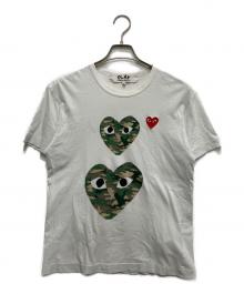 PLAY COMME des GARCONS（プレイコムデギャルソン）の古着「ハートプリントTシャツ」｜ホワイト
