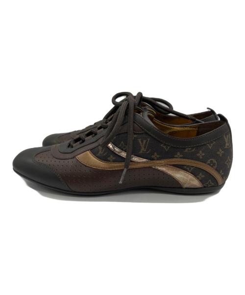 LOUIS VUITTON（ルイ ヴィトン）LOUIS VUITTON (ルイ ヴィトン) モノグラム レザースニーカー ブラウン サイズ:36の古着・服飾アイテム