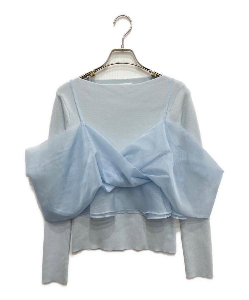 CELFORD（セルフォード）CELFORD (セルフォード) カシュクールキャミセットニットプルオーバー ブルー サイズ:ONEの古着・服飾アイテム